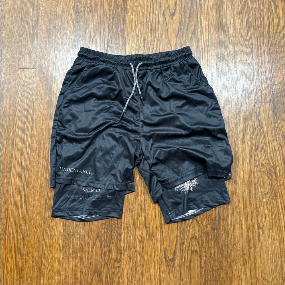 Undeniable Men's Medium Black Athletic Shorts with Drawstring